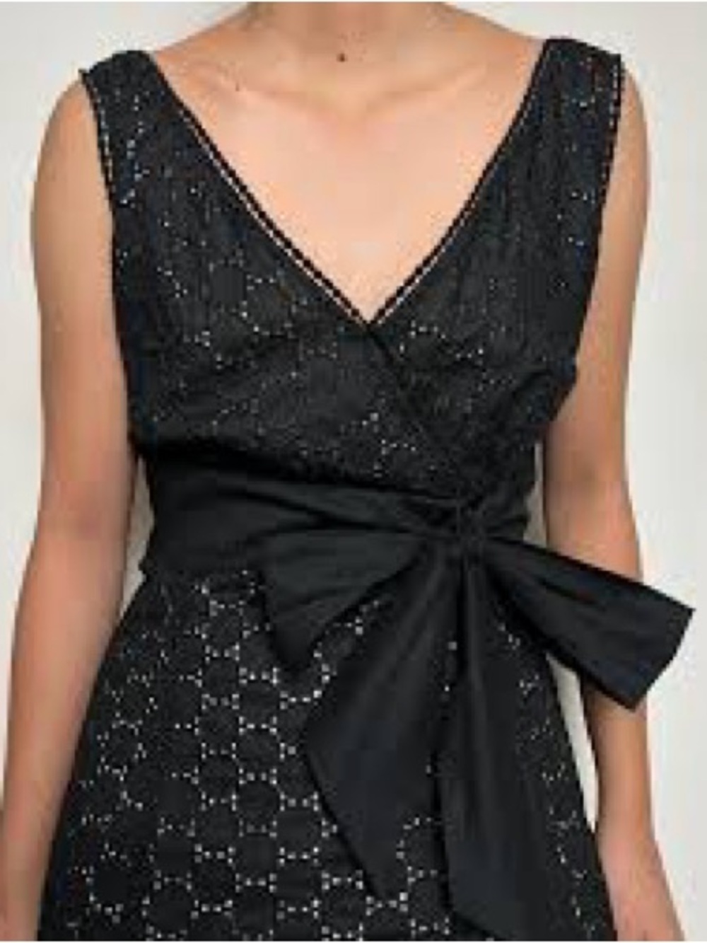Ann Taylor Black Sleeveless V-Neck Tie-Waist Blouse